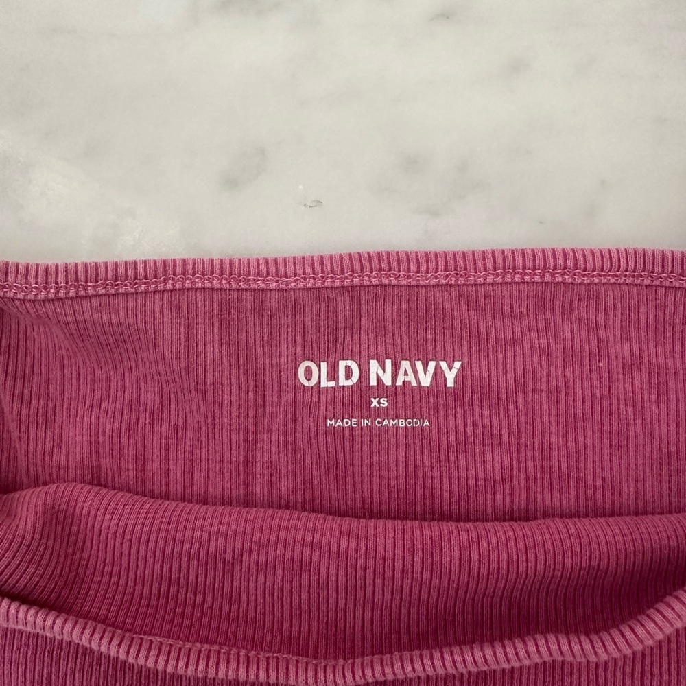 Pink Ribbed Square Neck Tank Top - Picture 2 of 2